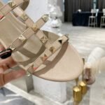 Valentino Garavani Rockstud Flat Slide Sandal Beige 5W2S0C49Vod P45 - Image 6