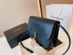 Saint Laurent Kaia Medidum Embossed Leather Black Gold Bag 23Cm - Image 7