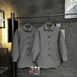Prada Single Breasted Cashgora Coat Gray - Image 3