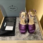 Prada High Heeled Satin Sandals Violet 1Xp48B 049 F0030 F 135 - Image 2
