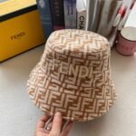 Fendi Fabric Ff Motif Bucket Hat Beige - Image 4