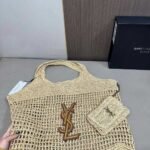 Saint Laurent Raffia Icare Tote Bag Naturel And Brown Gold 45Cm 772191Gaaek2063 - Image 4
