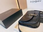 Saint Laurent Kaia Medidum Embossed Leather Black Gold Bag 23Cm - Image 5