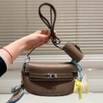 Hermes Kelly Moove Swift Gold Hardware Etoupe 17Cm - Image 2