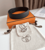Hermes Reversible Leather Belt Black 38Mm - Image 2