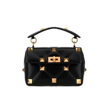 Valentino Garavani Roman Stud Chain Link Shoulder Bag In Black 1W2B0I82Bsf