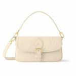 Louis Vuitton Nano Diane Monogram Empreinte Leather Cream 19Cm