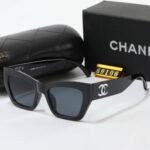 Gift Set: Chanel Medium Flap Bag Black And Cat Eye Sunglasses Acetate And Nylon Black - Image 5