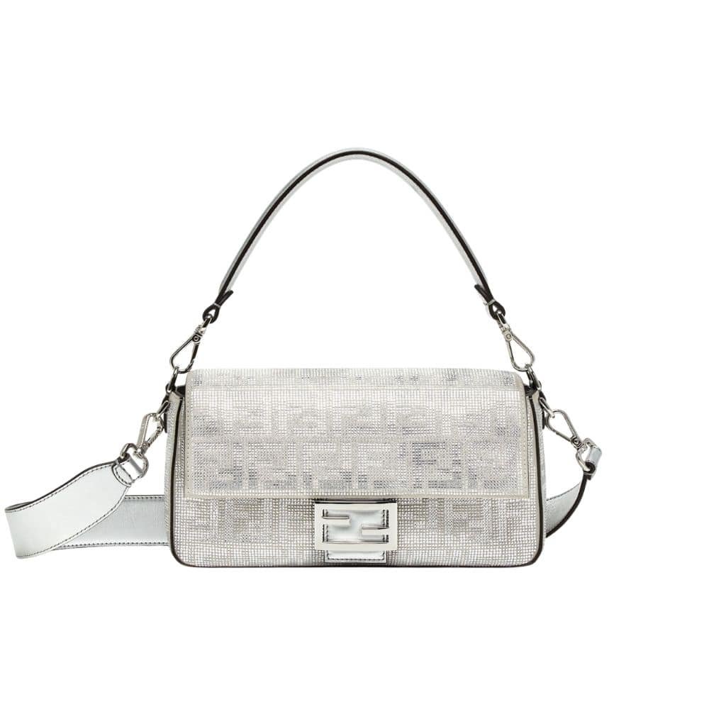xr:d:DAFy5voko2c:1412,j:5409236747407829972,t:23122709 Fendi Baguette Silver Crystal Trim 25Cm - Image 1