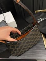 Celine Medium Tilly Bag In Triomphe Canvas And Calfskin Tan 21Cm 115702Cuz 04Lu - Image 10