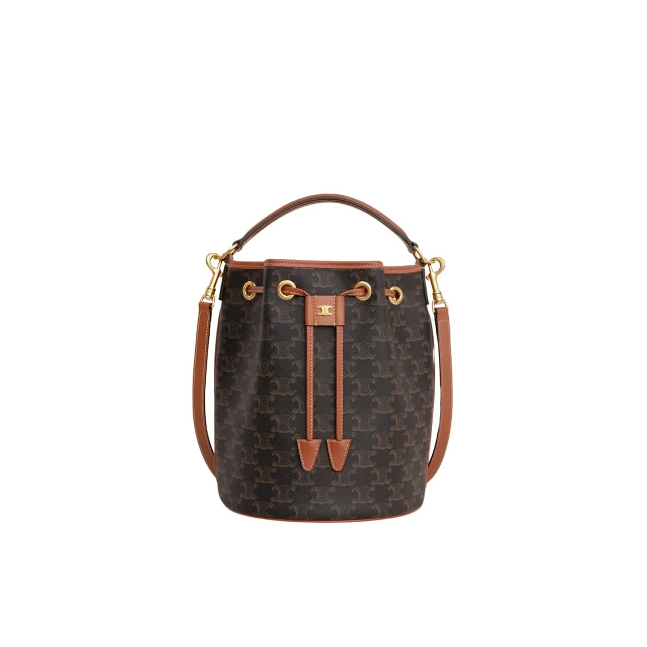 CLB-6 Celine Clara Triomphe Canvas Calfskin Brown 23Cm - Image 1
