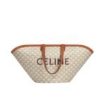 Celine Women Medium Couffin Bag In Triomphe Canvas Celine Print White 57Cm 196262Cyx 01Bc