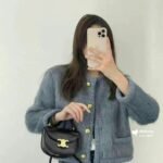 Celine Mini Besace Clea In Shiny Black 15Cm 10L063Etz 38No - Image 3