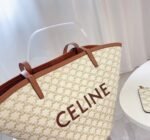 Celine Women Medium Couffin Bag In Triomphe Canvas Celine Print White 57Cm 196262Cyx 01Bc - Image 6