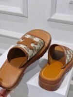 Clea Triomphe Slide In Triomphe Stamped Canvas Calfskin 348512275C19Be - Image 5