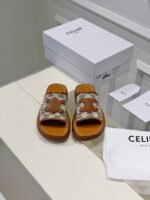 Clea Triomphe Slide In Triomphe Stamped Canvas Calfskin 348512275C19Be - Image 4