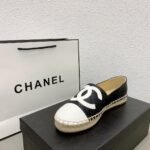 Chanel Cc Espadrilles Slip On White Black - Image 9