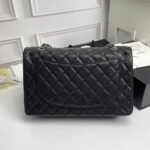 Chanel Maxi Classic Handbag Sliver Hardware Black 33Cm - Image 3