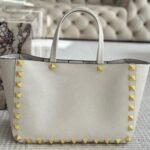 Valentino Garavani Rockstud Tote Bag White 40Cm - Image 2