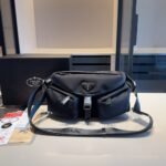 Prada Re Nylon And Leather Shoulder Bag Black 28Cm 2Vh175 2Dw3 F0002 V Ooo - Image 2
