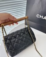 Chanel Flap Bag With Top Handle And Wenge Wood Black 20Cm As4151 B13085 94305 - Image 4