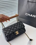 Chanel Flap Bag With Top Handle And Wenge Wood Black 20Cm As4151 B13085 94305 - Image 9