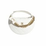 Chanel Pouch Grained Shiny Calfskin White 17Cm Ap3943 B16288 10601
