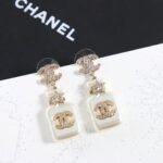 Chanel Pearl Resin Crystal Cc Perfume Bottle Drop Earrings - Image 5