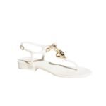 Chanel Shiny Pearl Crystal Cc Heart Thong Sandals White G39674 X01000 0S082