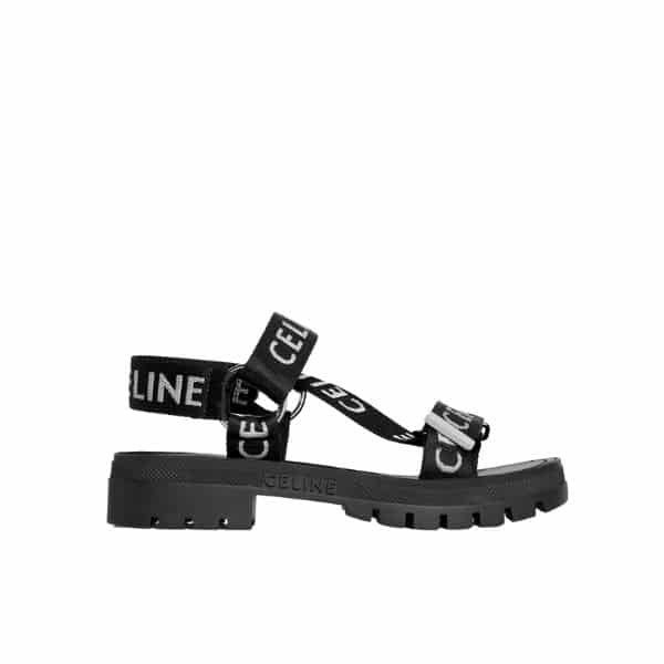 xr:d:DAFq60kf68c:458,j:3880250763426539266,t:23081410 Celine Leo Strappy Sandal In With Celine Jacquard Black 345672208C38Aw - Image 1