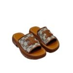 Clea Triomphe Slide In Triomphe Stamped Canvas Calfskin 348512275C19Be