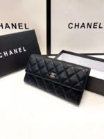 Chanel Long Flap Wallet Caviar Leather Black 19Cm - Image 2