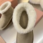 Miumiu Suede And Shearling Booties Desert Beige 5T515E Z0G F0F24 F Zf15 - Image 9