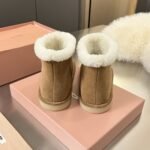 Miumiu Suede And Shearling Booties Dark Brown 5T515E Z0G F0324 F Zf15 - Image 6