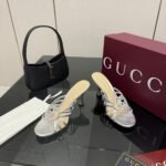 Gucci Women Slide Sandal With Crystal Interlocking G Silver 852663 0Mw00 8106 - Image 5