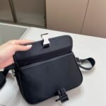 Prada Re Nylon And Saffiano Leather Shoulder Bag Black 24Cm 2Vh133 2Dmh F0002 Xmp - Image 8