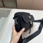Prada Re Nylon And Saffiano Leather Shoulder Bag Black 24Cm 2Vh133 2Dmh F0002 Xmp - Image 3
