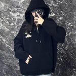 Celine Sweatshirt Jacket With Maxi Triomphe Logo Navy Blue - Image 4
