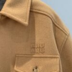 Miu Miu Bonded Camel Hair Blouson Jacket Camel Brown Ml1331 175T F0040 S Ooo - Image 7