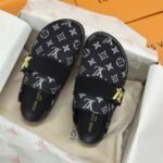 Louis Vuitton Lv Cosy Flat Comfort Clog Black 1Aidou - Image 6