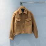 Miu Miu Bonded Camel Hair Blouson Jacket Camel Brown Ml1331 175T F0040 S Ooo - Image 4