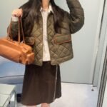 Miu Miu Quilted Technical Ponge Blouson Jacket Dark Brown Ml1310 17Oo F0161 S Ooo - Image 5