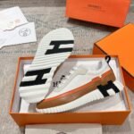 Hermes Bouncing Sneaker White And Brown H242796Zh90400 - Image 8