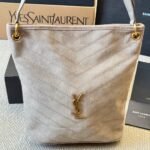 Saint Laurent Niki Supple Bucket In Suede Gray 38Cm - Image 3