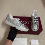 Gucci Women G75 Sneaker Silver Textured Leather ‎857910 AAFL8 8151 - Image 2