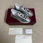 Gucci Women G75 Sneaker Silver Textured Leather ‎857910 AAFL8 8151 - Image 5
