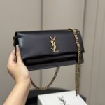 Saint Laurent Sunset Clutch Black Leather 22Cm 8109970SX0W 1000 - Image 3