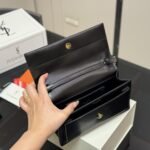 Saint Laurent Sunset Clutch Black Leather 22Cm 8109970SX0W 1000 - Image 9