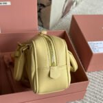 Miu Miu Arcadie Matelassé Nappa Leather Bag Light Yellow 23Cm 5BP088 AN88 F0K57 V OOO - Image 7