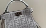 Fendi Peekaboo Iseeu Petite Silver Leather Bag With Crystal Ff Motif 21Cm 8Bn335Apkff1Jsu - Image 8